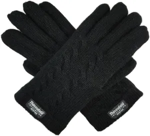 BRUCERIVER Ladie's Pure Wool Knit Gloves with Thinsulate Lining and Cable design