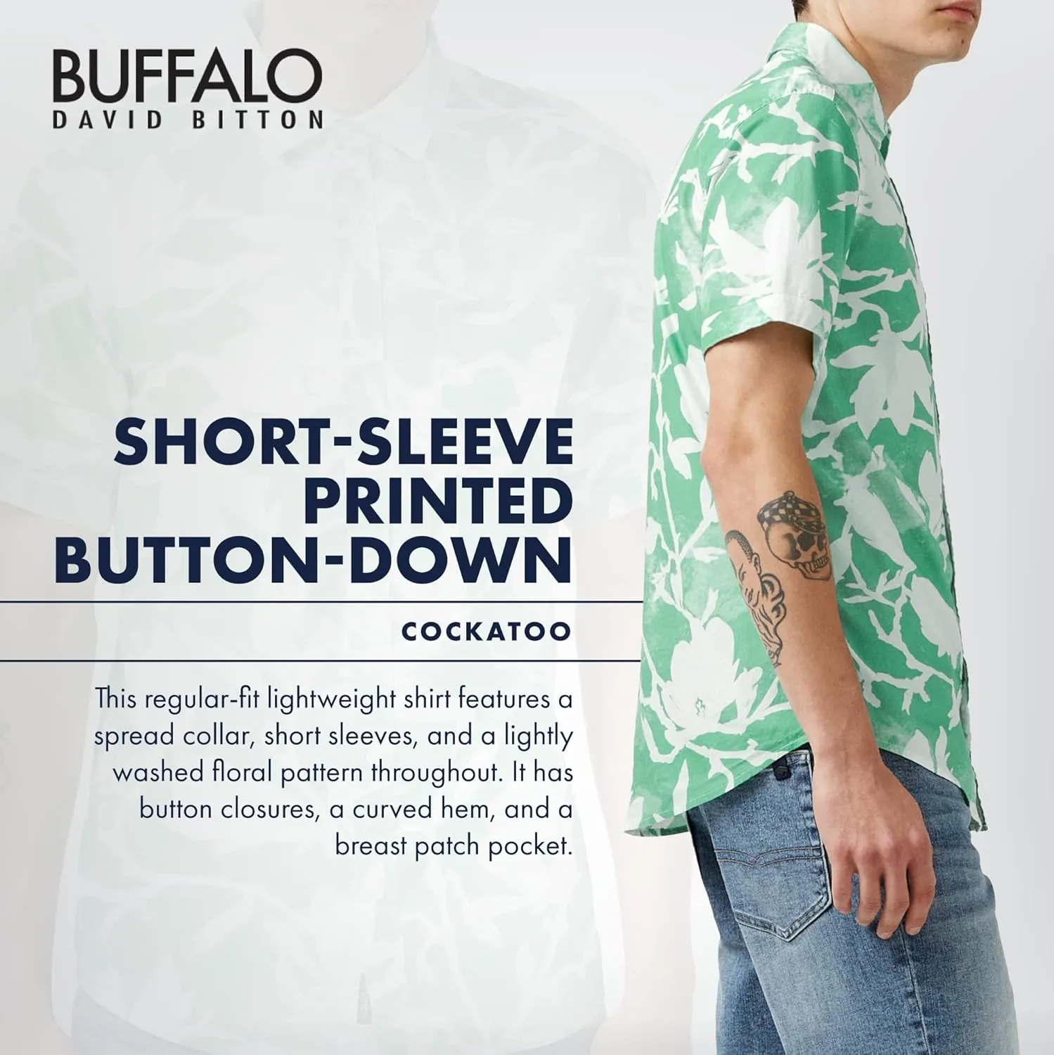 Buffalo David Bitton Men's Short Sleeve Printed Button Down