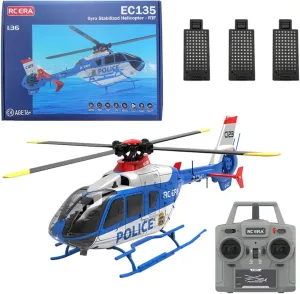 C123 EC135 RC Helicopter with 3D/6G Mode for Adults, 2.4G 6CH Single-Rotor RC Helicopter with 6-Axis Gyro & Altitude Hold - RTF