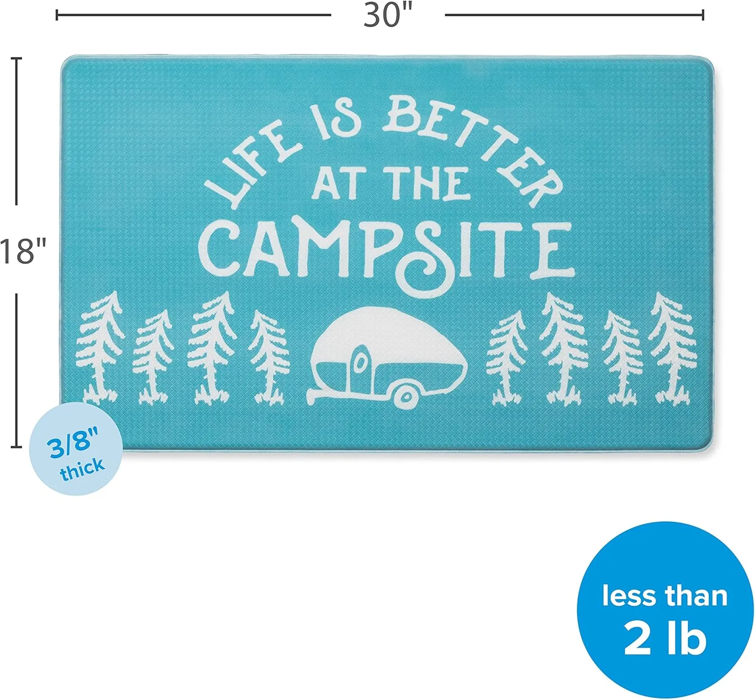 Camco Life is Better at The Campsite Anti-Fatigue Kitchen Mat, Sketch Design | Reduces Discomfort While Standing for Extended Periods | Features a Non-Slip Surface (53435)