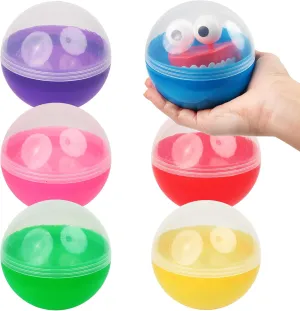 Capsule Vending Machine Translucent Round Capsules Empty 56 pcs 3.9 inch - Gumball Machine Capsules Easter Basket Stuffers Birthday Gifts - DIY Craft Supplies Claw Machine Refills in Bulk