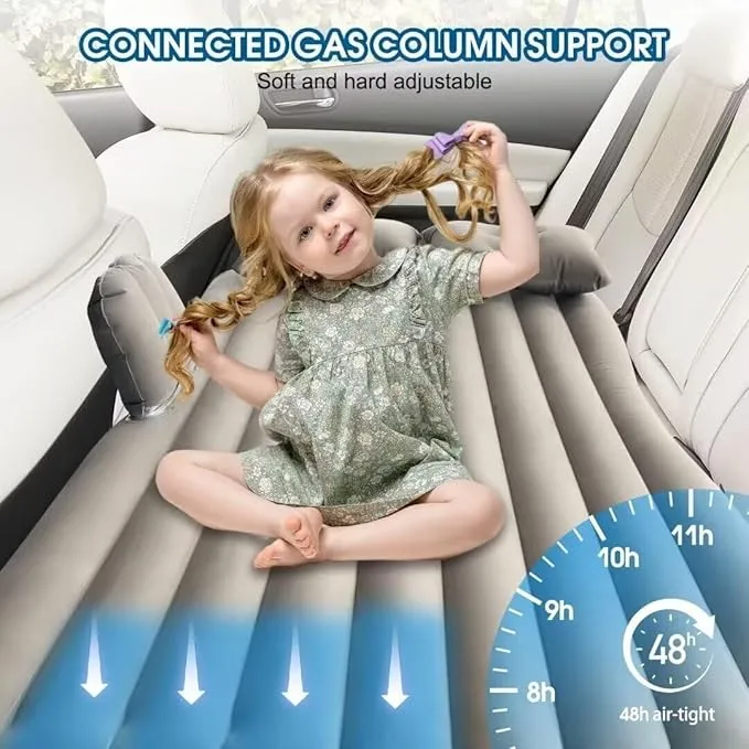 Car Air Mattress -SUV Air Mattress Inflatable Bed Car Air Mattress Back Seat Thickened and Double with Air Pump Portable Foldable Car Air Bed Mattress for Home Car Travel Camping