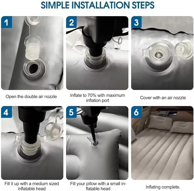Car Air Mattress -SUV Air Mattress Inflatable Bed Car Air Mattress Back Seat Thickened and Double with Air Pump Portable Foldable Car Air Bed Mattress for Home Car Travel Camping