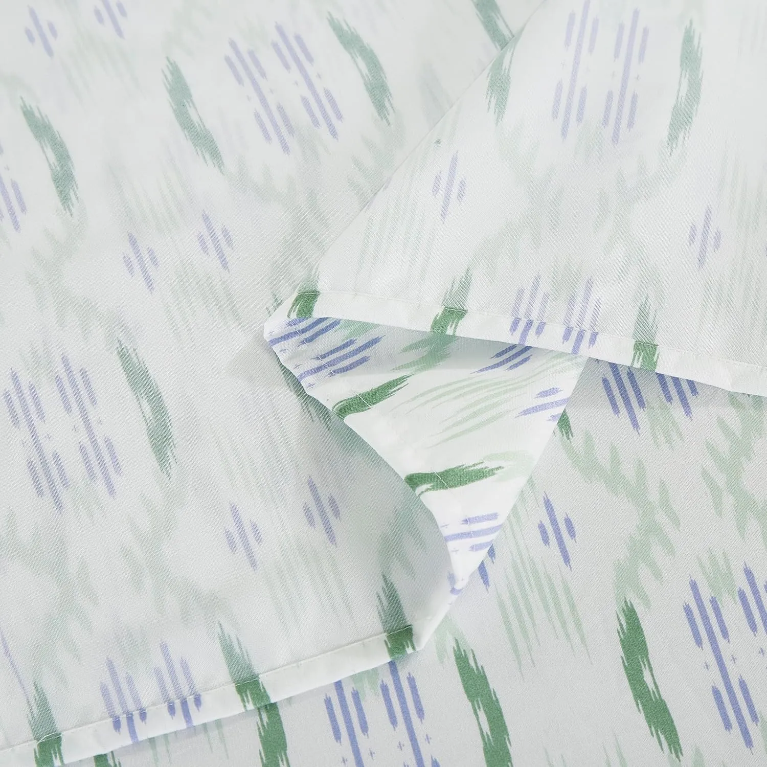 Chezmoi Collection 4-Piece Lodge Geometric Prickly Pear Cactus Sheet Set Queen Size - Green Purple Printed Brushed Microfiber Lightweight Breathable Bed Sheets