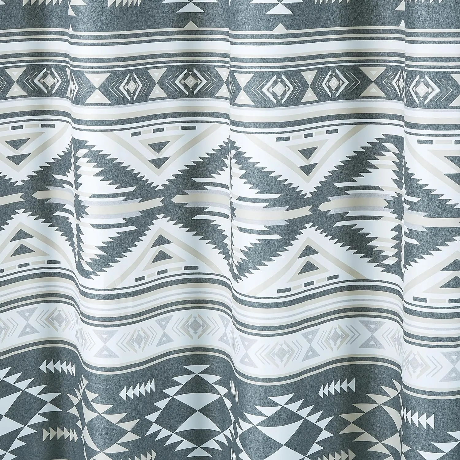 Chezmoi Collection Remy 4-Piece Southwestern Geometric Motif Window Curtain Set with Sheer Backing - Multicolor Gray White Light Brown Printed Microfiber, 120 inch x 84 inch