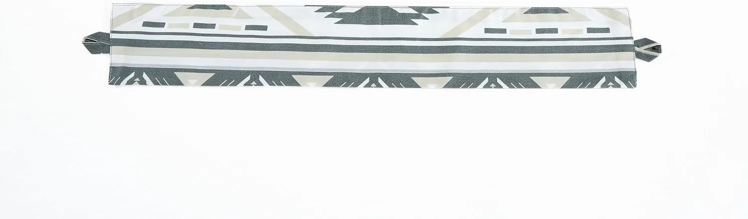 Chezmoi Collection Remy 4-Piece Southwestern Geometric Motif Window Curtain Set with Sheer Backing - Multicolor Gray White Light Brown Printed Microfiber, 120 inch x 84 inch