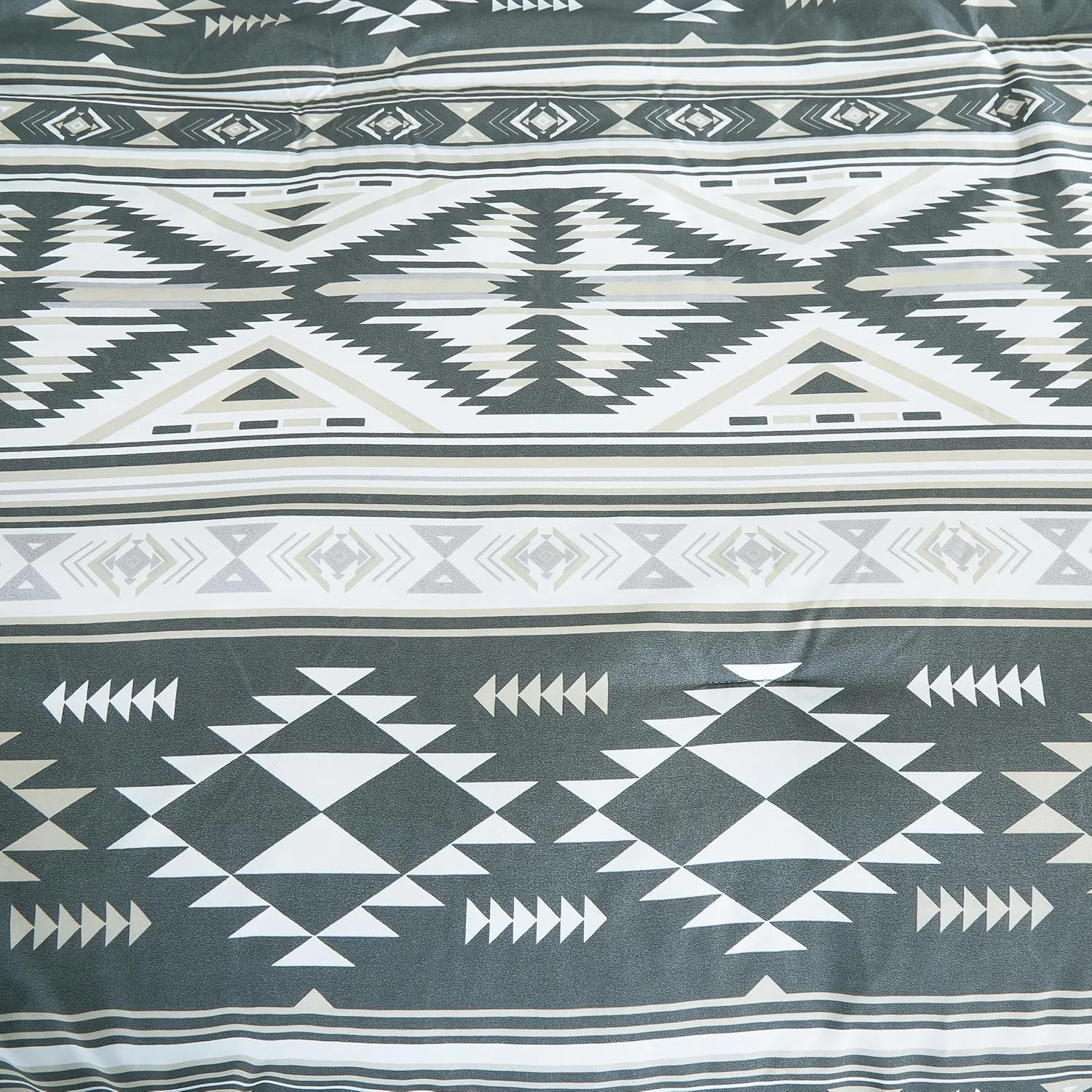 Chezmoi Collection Remy 7-Piece Southwestern Geometric Motif Comforter Set - Multicolor Gray White Light Brown Printed Microfiber Bedding, Queen