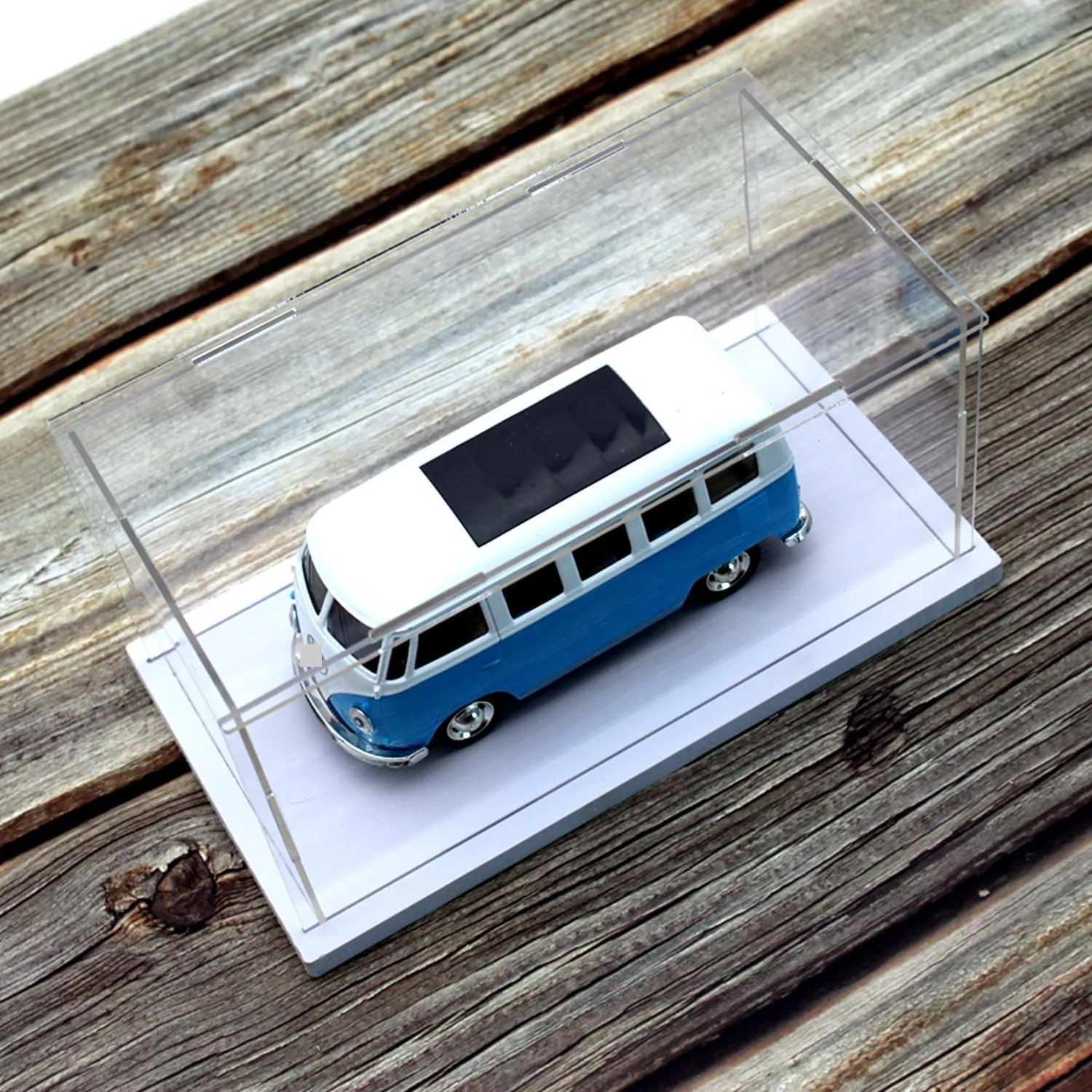 Clear Acrylic Display Case, Assemble Cube Display Box Stand with PVC Material White Base, Dustproof Protection Showcase for Collectibles Memorabilia Figurines (8*6*6inch;20*15*H15cm)