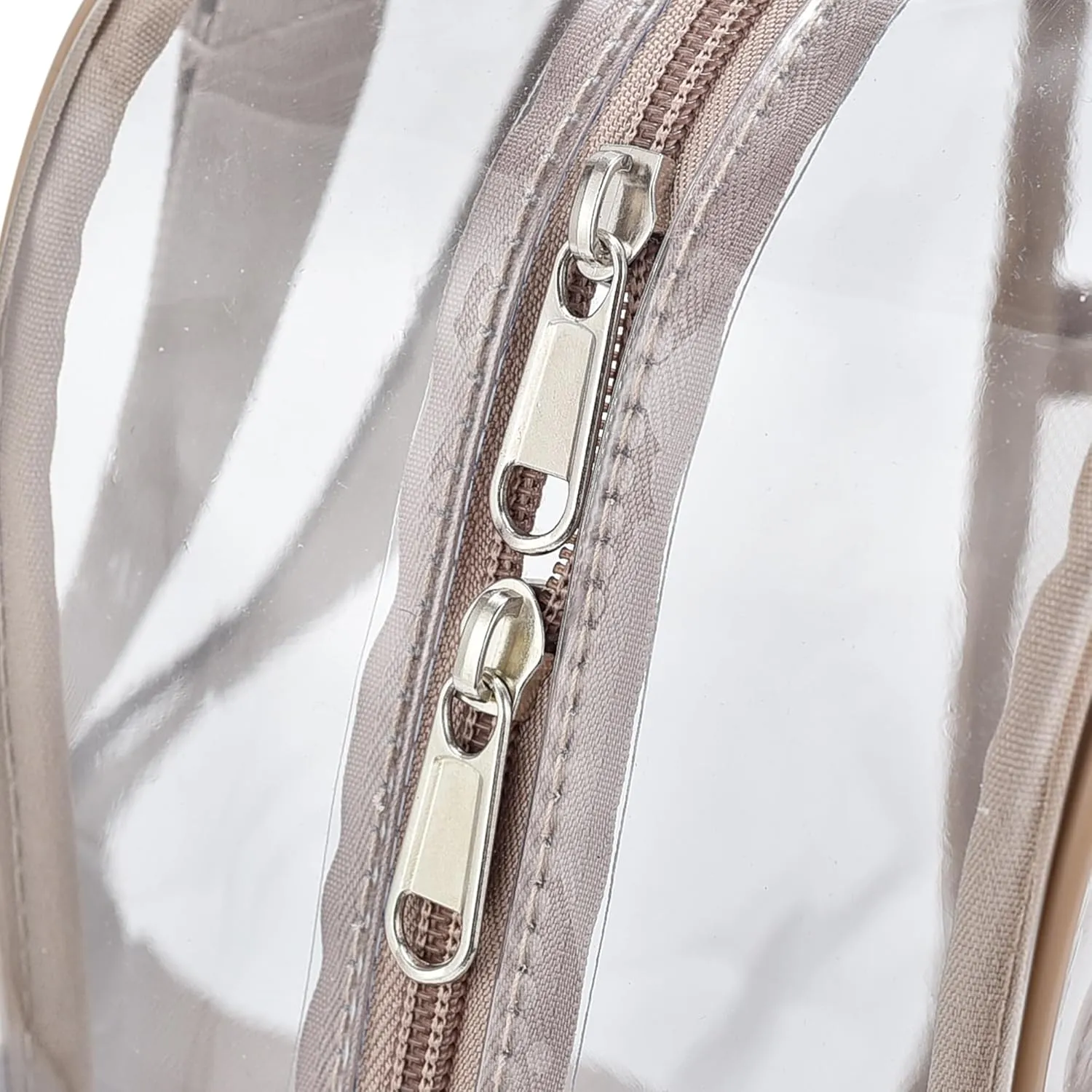 Clear Backpack for Stadium Events 12x12x6 with Front Pocket for Concert Sport Fashion Women Backpack Events Work Travel(Khaki)