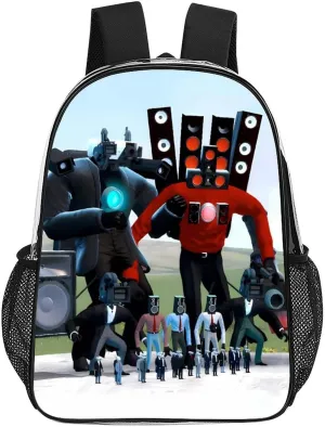 Clear Backpack Heavy Duty PVC Transparent Funny Toi-let Backpack 17"" Large Capacity See Through Bag for Travel, 43x32x13cm, Style-1