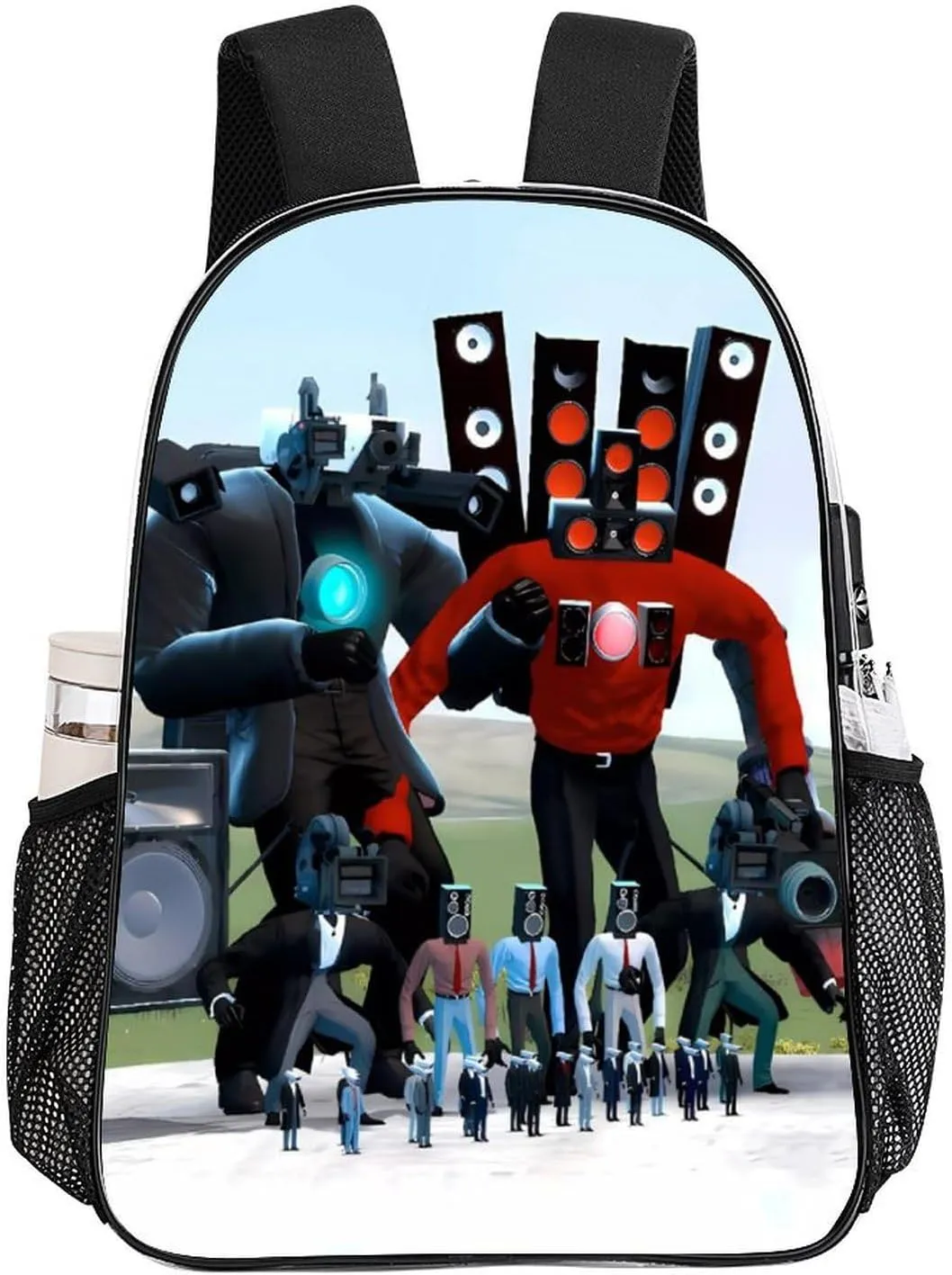Clear Backpack Heavy Duty PVC Transparent Funny Toi-let Backpack 17"" Large Capacity See Through Bag for Travel, 43x32x13cm, Style-1