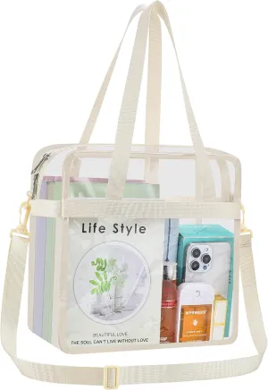 Clear Bag for Stadium Events 12×6×12 Clear Tote Bag for Concert,Sport,Festival