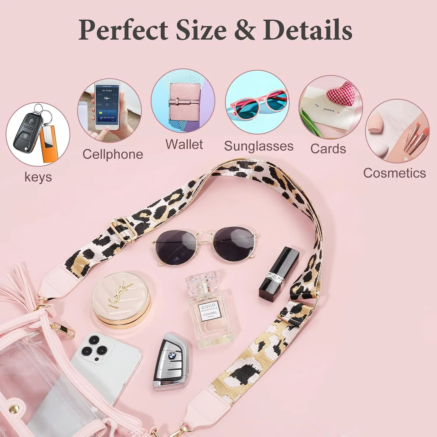 Clear Bag for Stadium Events, Clear Purses for Women, Crossbody Stadium Approved
