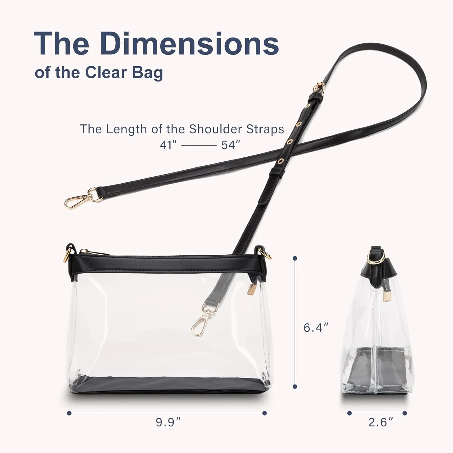 Clear Bag for Stadium Events, Clear Purses for Women, Stadium Approved Clear Crossbody Bag