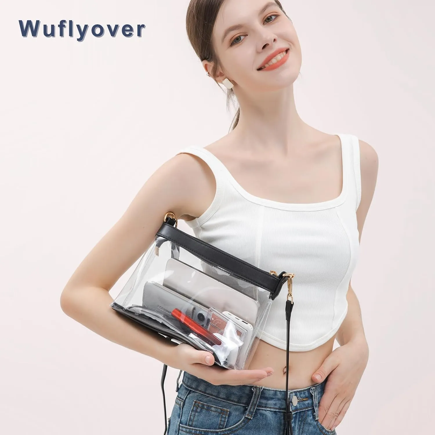 Clear Bag for Stadium Events, Clear Purses for Women, Stadium Approved Clear Crossbody Bag