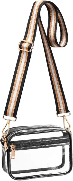 Clear Crossbody Bag Stadium Approved, Clear Purses for Women, Small Clear Stadium Bag for Concerts Sports Events
