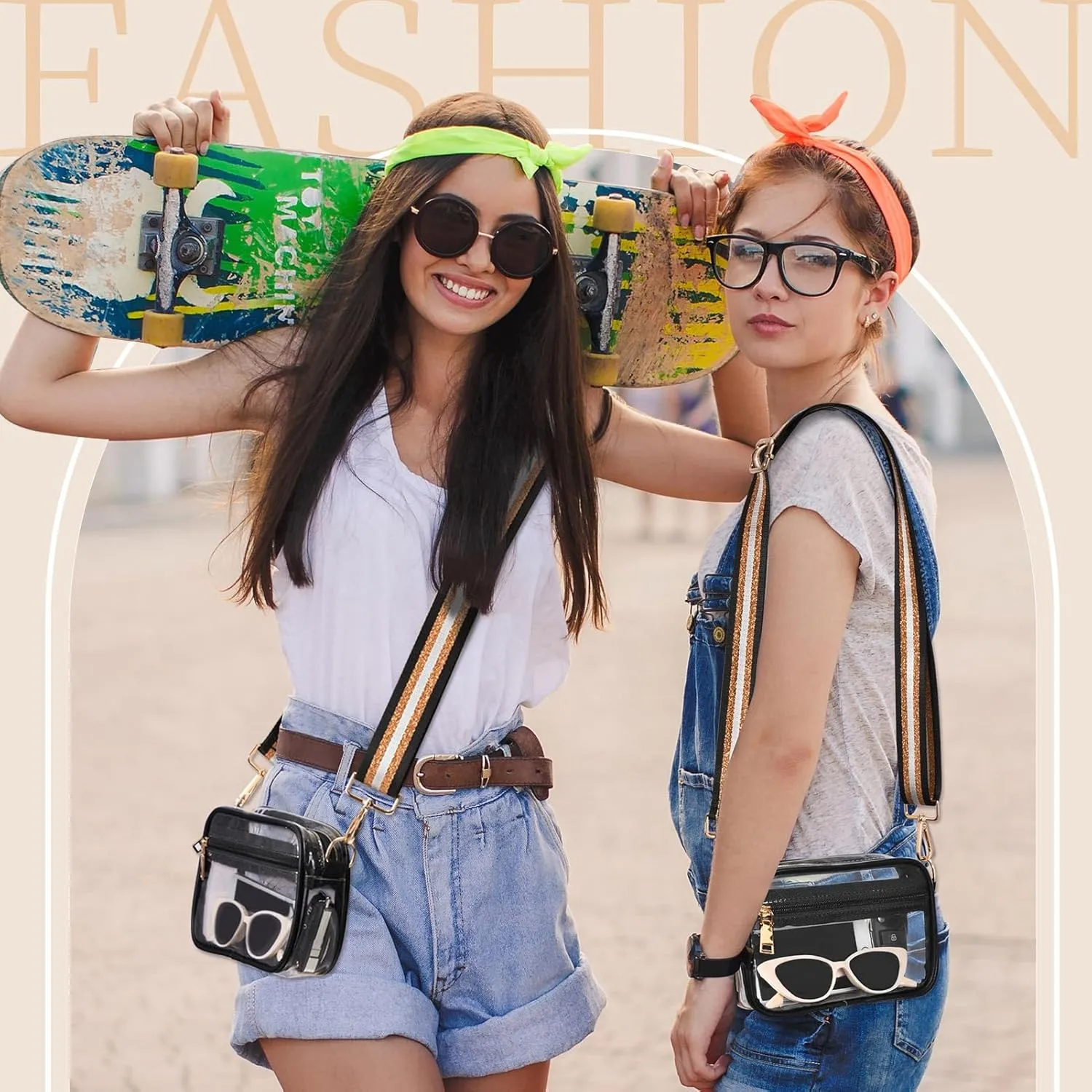 Clear Crossbody Bag Stadium Approved, Clear Purses for Women, Small Clear Stadium Bag for Concerts Sports Events