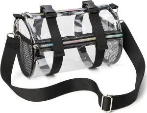 Clear Crossbody Bag, Stadium-Approved PVC Clear Purse, Transparent Messenger Bag for Men and Women