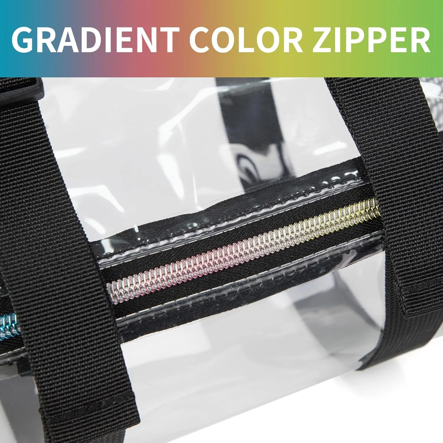 Clear Crossbody Bag, Stadium-Approved PVC Clear Purse, Transparent Messenger Bag for Men and Women