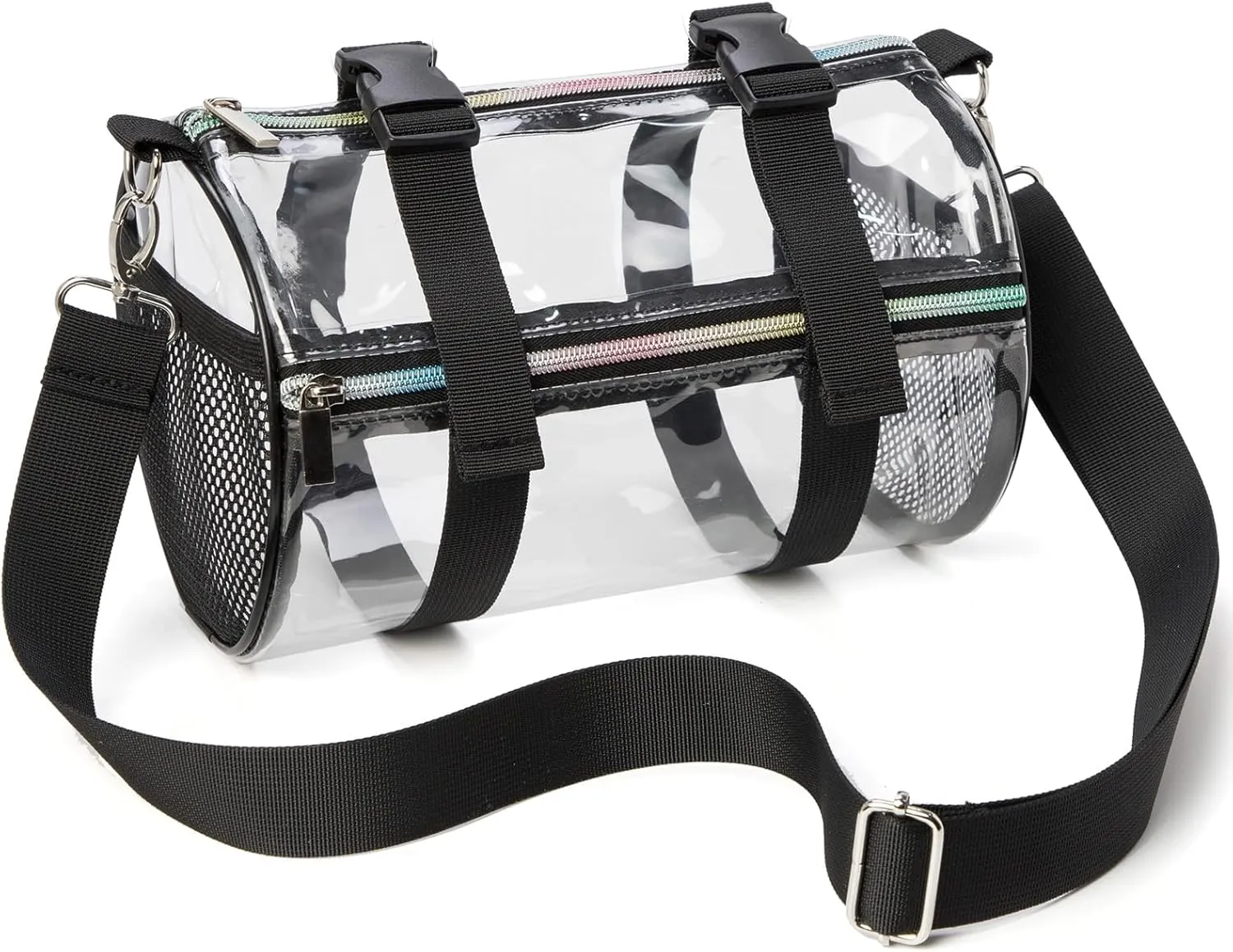 Clear Crossbody Bag, Stadium-Approved PVC Clear Purse, Transparent Messenger Bag for Men and Women