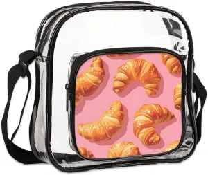 Clear Crossbody Bag with Adjustable Shoulder Strap, PVC Transparent Purse Messenger Bag for Women and Men