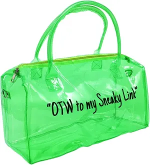 Clear Gym Bag for Women,Spend Night Bag Clear PVC Tote Bag Large Sports Duffel Bag Bright Candy Color Jelly with Durable Metal Zipper for Gym, Travel, Beach Green
