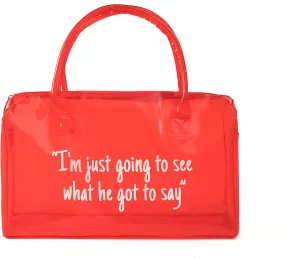 Clear Gym Bag for Women,Spend Night Bag Clear PVC Tote Bag Large Sports Duffel Bag Bright Candy Color Jelly with Durable Metal Zipper for Gym,Travel, Beach Red