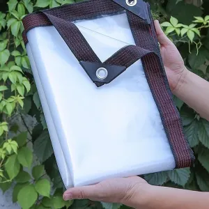 Clear Plastic Tarp,Thickened Tear Resistant,Anti-Aging Insulation PE Tarp Cover Tarpaulin,Transparent Tarpaulin Large,Clear Waterproof Cover(7x16 ft(2x5m))