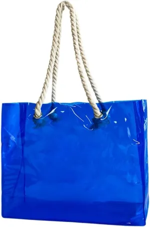 Clear Plastic Tote Bag with Rope Handles, Unisex Stadium Bag for Concerts, Festivals, Work