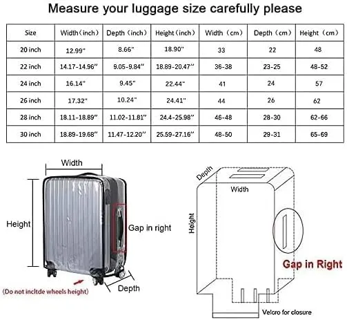 Clear PVC Suitcase Cover Protectors, Protective Luggage Cover for Travel (22 inch)