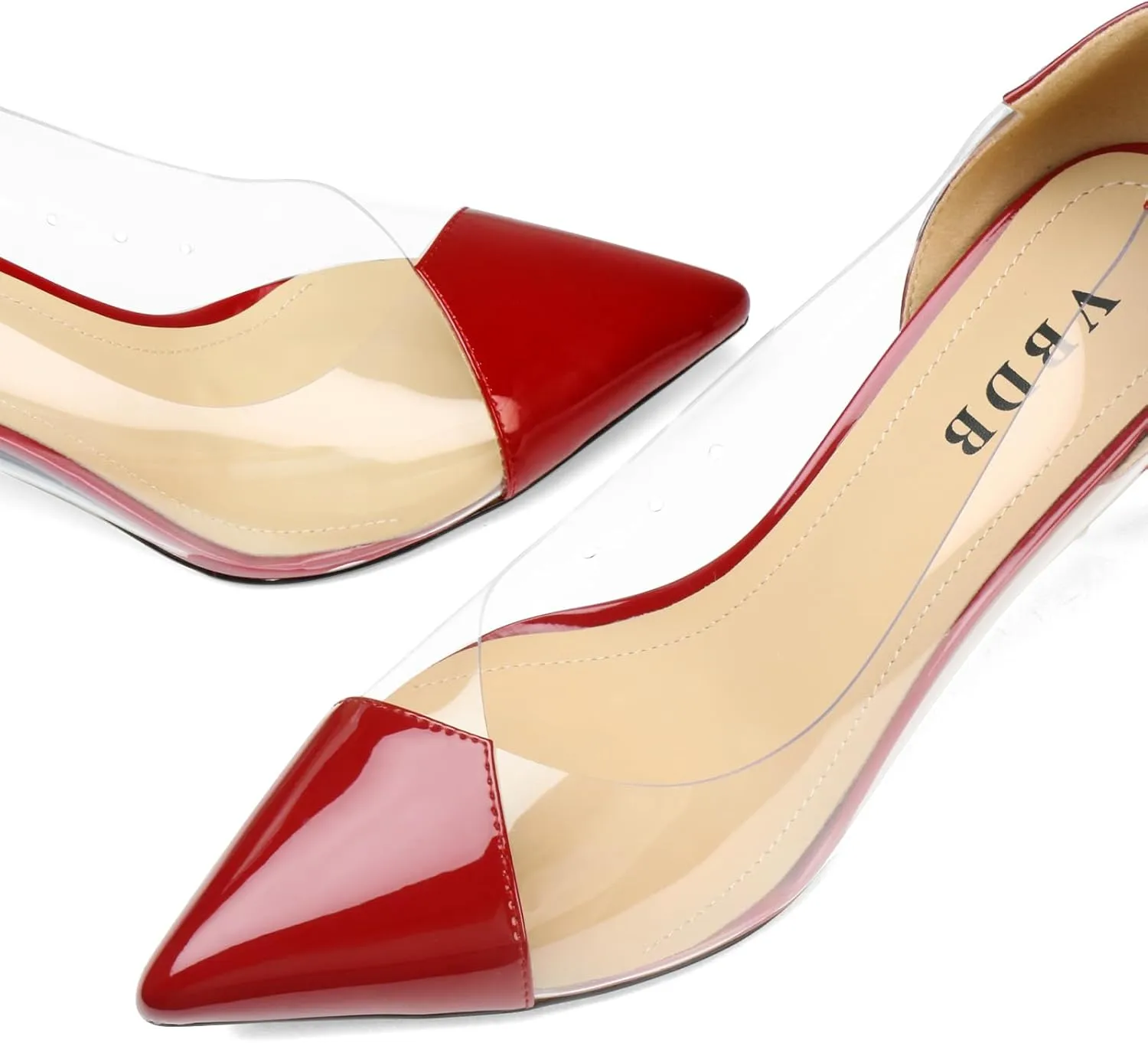 Clear Stiletto Heels for Women Pointed Toe High Heel Closed Pumps Party Wedding Dress Shoes