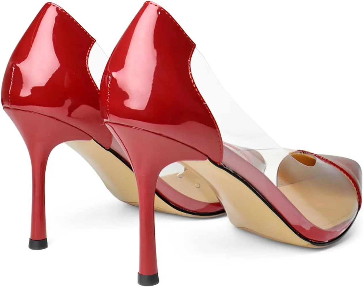 Clear Stiletto Heels for Women Pointed Toe High Heel Closed Pumps Party Wedding Dress Shoes