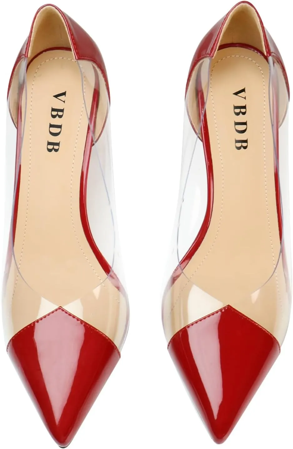 Clear Stiletto Heels for Women Pointed Toe High Heel Closed Pumps Party Wedding Dress Shoes