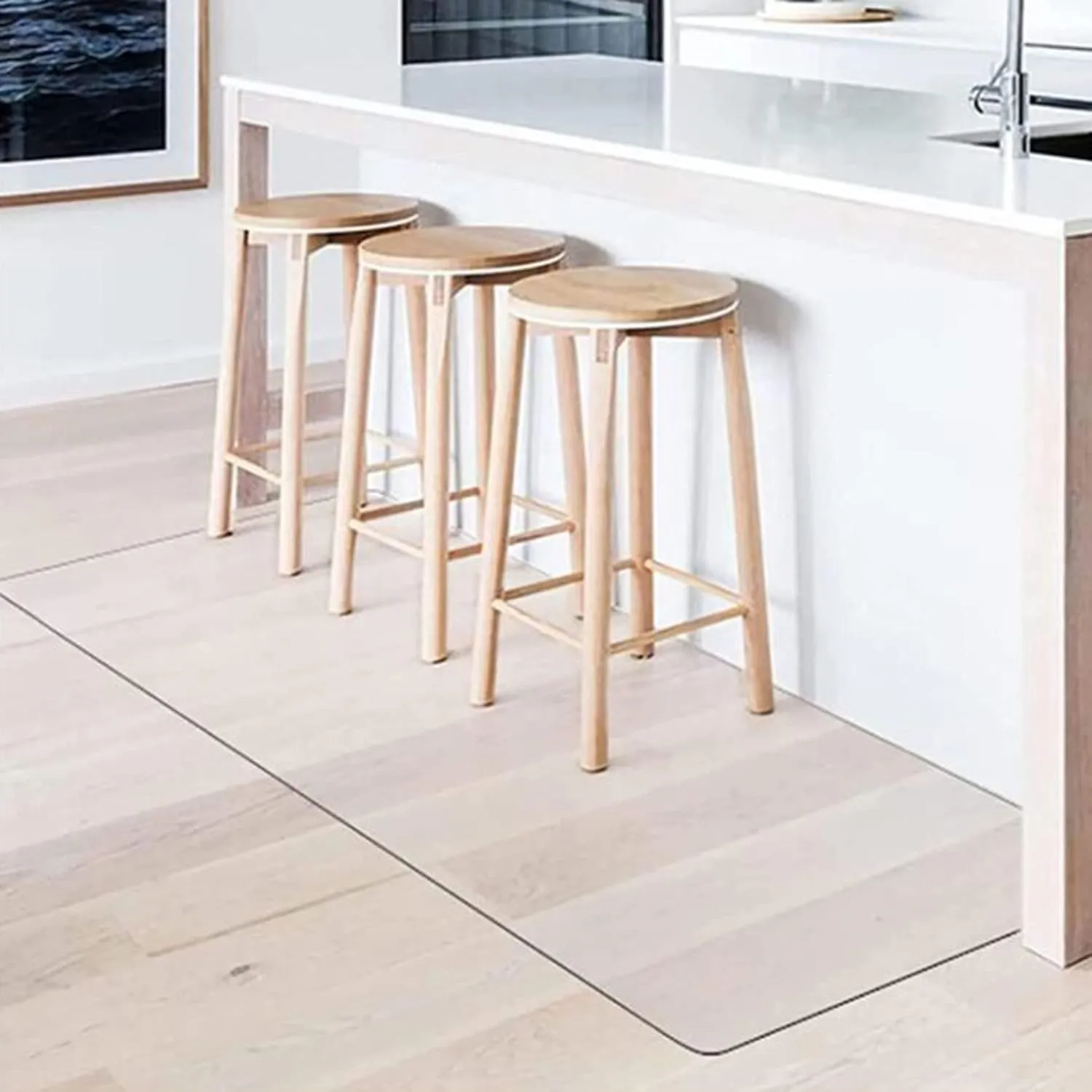 Clear Table Protector 1.5mm Clear Vinyl Runner Rug for Hard Wood/Tile Floor, Extra Long Plastic Hallway Carpet Protector, Door Mats, Indoor Outdoo,70-150cm wide, Easy to Clean(90x200cm(2.95ftx6.5ft))