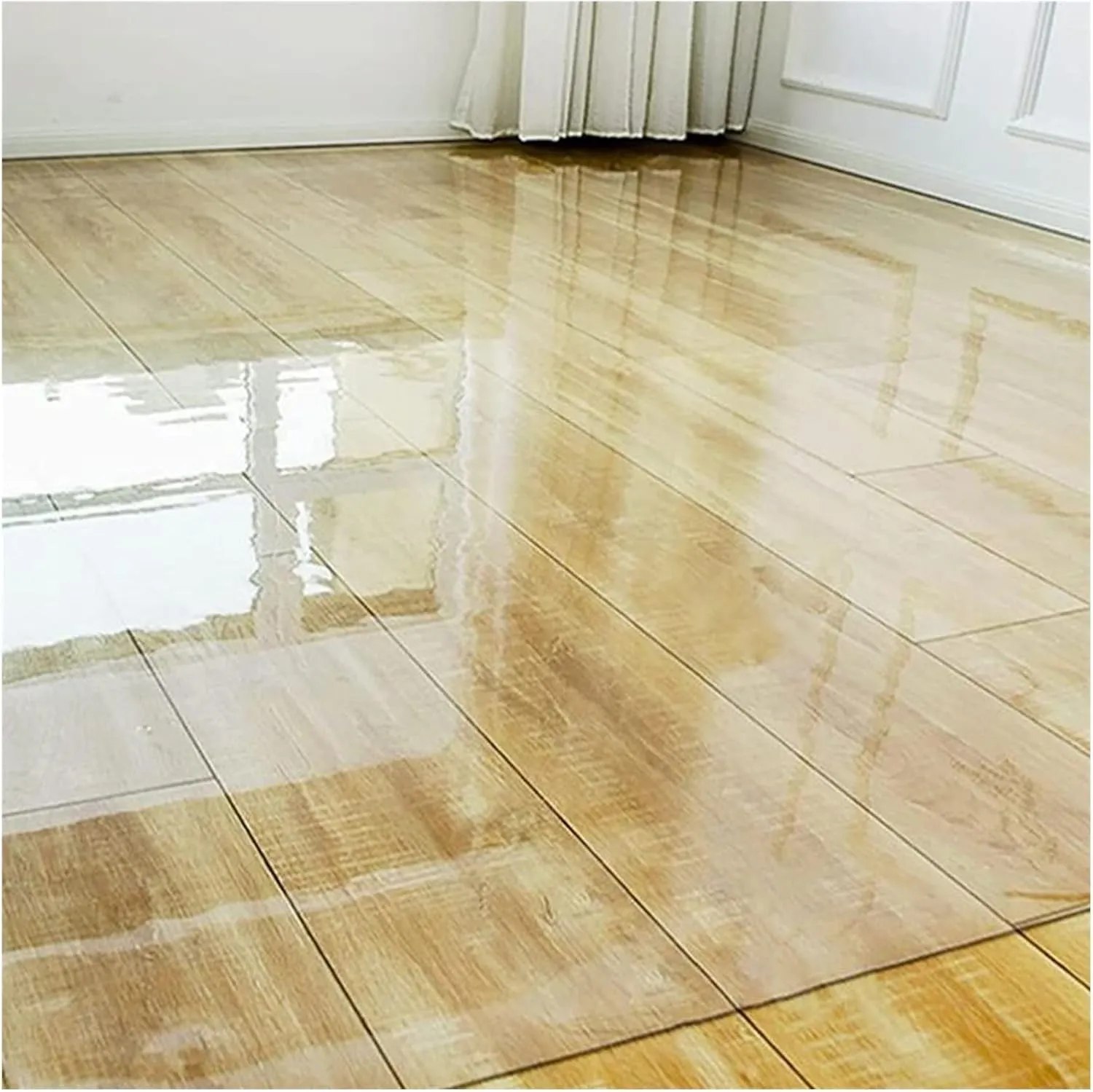 Clear Table Protector 1.5mm Clear Vinyl Runner Rug for Hard Wood/Tile Floor, Extra Long Plastic Hallway Carpet Protector, Door Mats, Indoor Outdoo,70-150cm wide, Easy to Clean(90x200cm(2.95ftx6.5ft))
