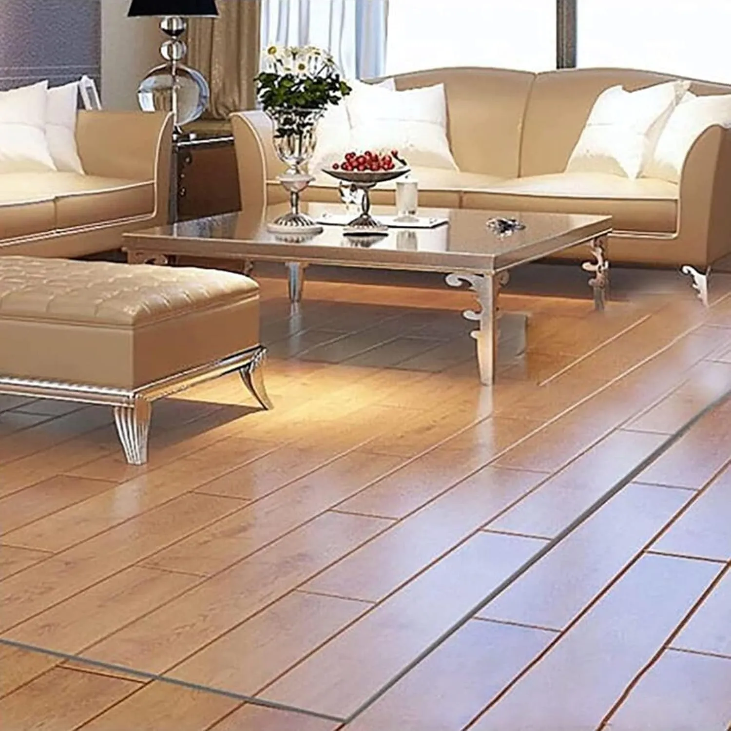 Clear Table Protector 1.5mm Clear Vinyl Runner Rug for Hard Wood/Tile Floor, Extra Long Plastic Hallway Carpet Protector, Door Mats, Indoor Outdoo,70-150cm wide, Easy to Clean(90x200cm(2.95ftx6.5ft))