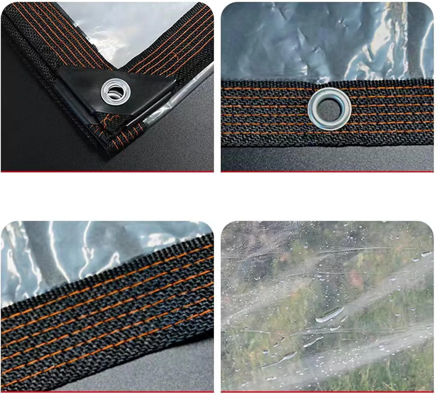 Clear Waterproofed Camping Tarps Outdoor Rain Covers Sunshades Tent Shade Tarps for Outdoor Rain and Sun Protecting
