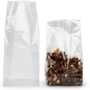 ClearBags Clear Gusset Bags, 5x3x12, 100 Pieces, High Clarity Flat Bottom Treat Bags for Gifts, Cookies, Candy, Party Favor, Weddings, Bakery Packaging, 1.6 Mil, FGCC1﻿﻿A