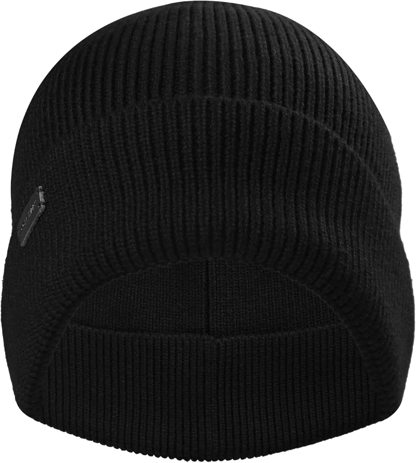 Cole Haan Heritage Rib Cuff Beanie Hat for Men, Warm Knit Wool Beanie with Classic Ribbed Design