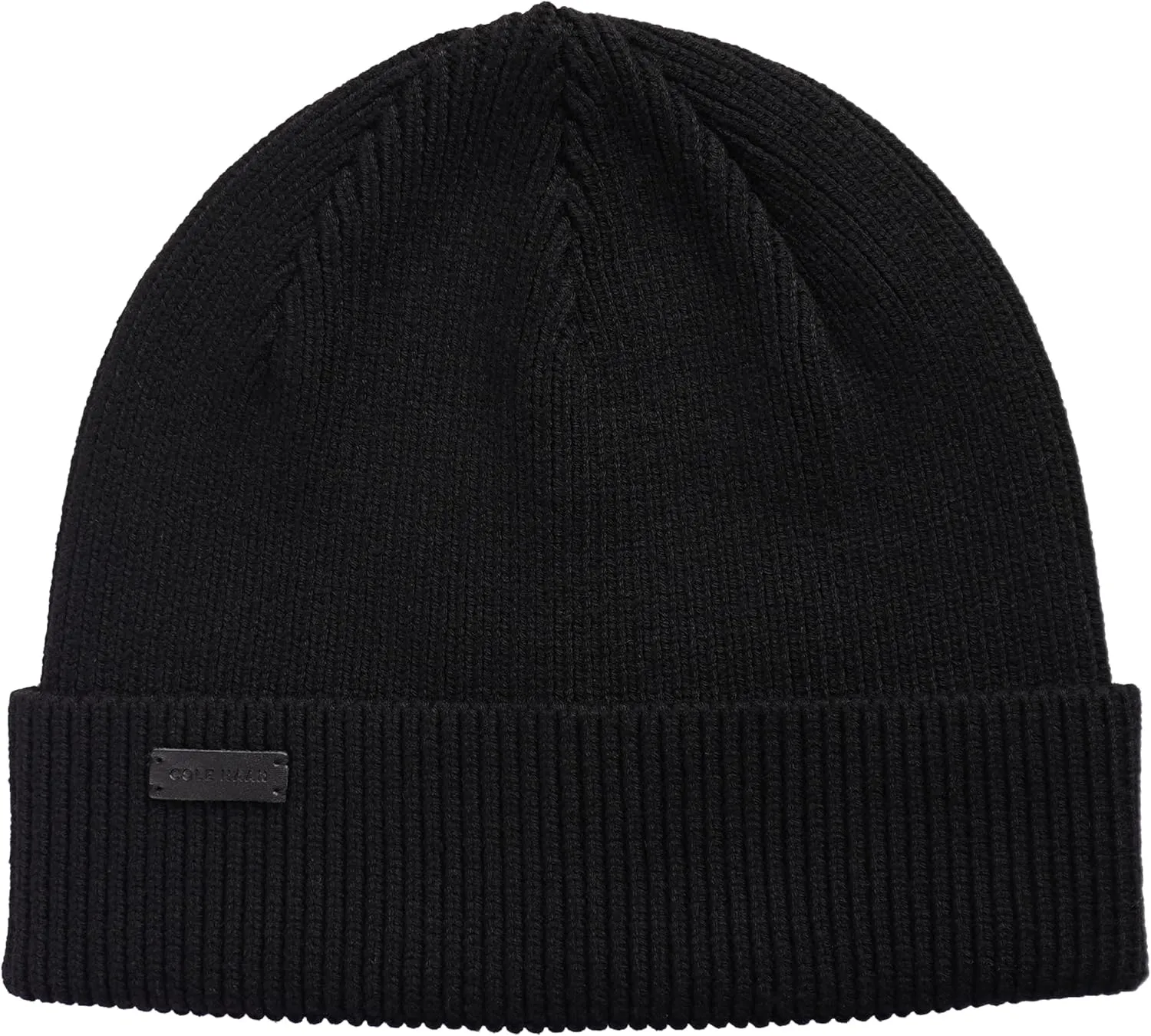 Cole Haan Heritage Rib Cuff Beanie Hat for Men, Warm Knit Wool Beanie with Classic Ribbed Design