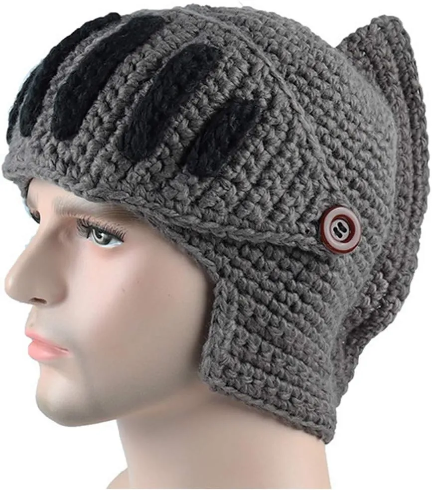 Creative Barbarian Knit Beard Hat Funny Knit Cap Wig Beanie Hats Beard Facemask