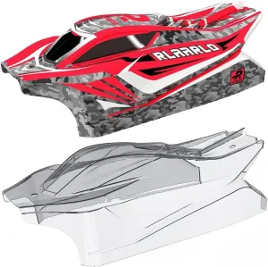 CROBOLL PVC On Road Drift Car Body Shell - 2*PVC, Pre-Cut, Pro-Line Racing Coolplay Shell Pickup Truck Body - Red/Clear (DIY Painting)