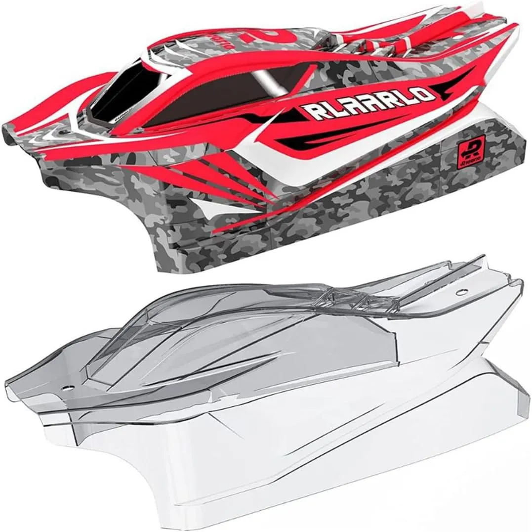 CROBOLL PVC On Road Drift Car Body Shell - 2*PVC, Pre-Cut, Pro-Line Racing Coolplay Shell Pickup Truck Body - Red/Clear (DIY Painting)