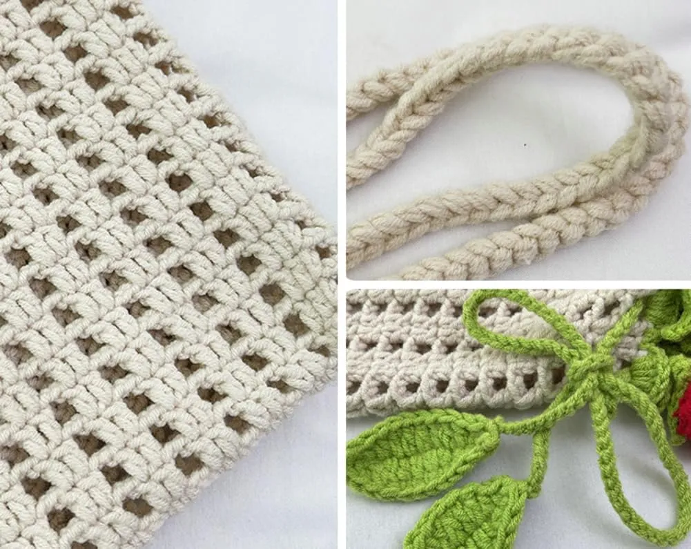 Crocheting Knit Beach Bag Summer Straw Mesh Purse Women Tote Shoulder Hobo Bags Summer Beach Handbag 2025
