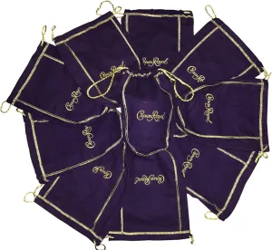 Crown Royal Purple Bag Gold Drawstring Bulk (Pack of 10)