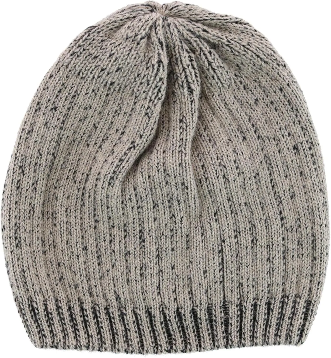CTM® Men's Ribbed Knit Mixed Wool Beanie