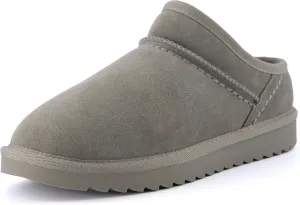CUSHIONAIRE Women's Hilo 2 Premium Suede Slip-On House Slippers – Clog Slippers for Women, Memory Foam, Faux Shearling, Wide Widths Available