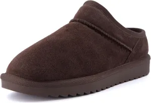 CUSHIONAIRE Women's Hilo 2 Premium Suede Slip-On House Slippers – Clog Slippers for Women, Memory Foam, Faux Shearling, Wide Widths Available