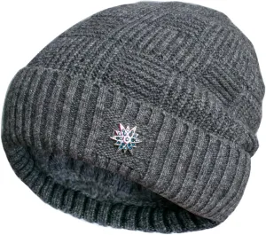 Dahlia Men's Skullies & Beanies - Wool, Knit Winter Hat, Fleece Lined,