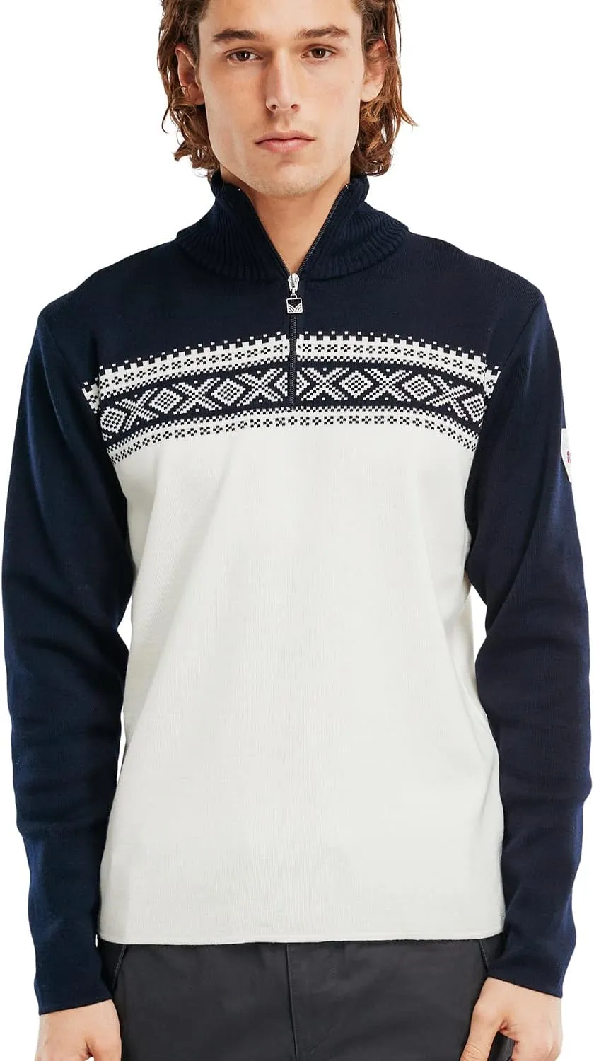 Dale of Norway Dalestolen Men’s Sweater - Merino Wool Mock Neck Sweater for Men – Quarter Zip Pullover -High Neck Ski Sweater